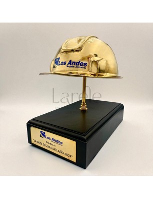ESTATUILLAS TROFEOS CASCO DE MINERO EN BRONCE