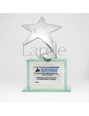 ESTATUILLAS TROFEOS PREMIO ESTRELLA EN BRONCE CON BASE DE CRISTAL