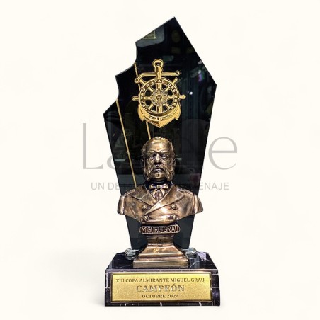ESTATUILLAS TROFEOS BUSTO DE MIGUEL GRAU EN BRONCE