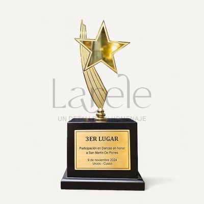 ESTATUILLAS TROFEOS DE ESTRELLA DE BRONCE CON BASE