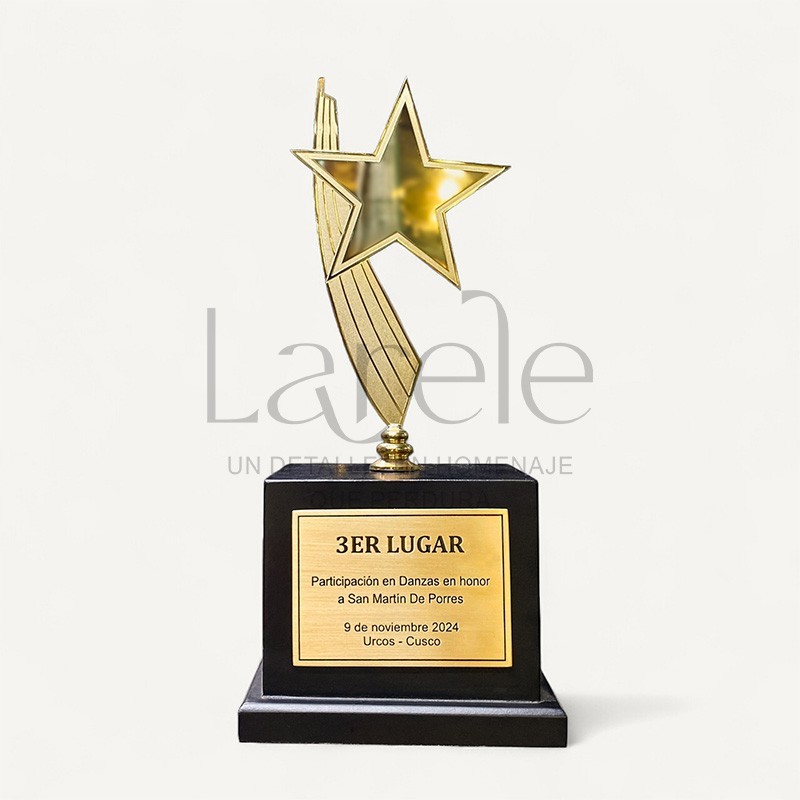 ESTATUILLAS TROFEOS DE ESTRELLA DE BRONCE CON BASE